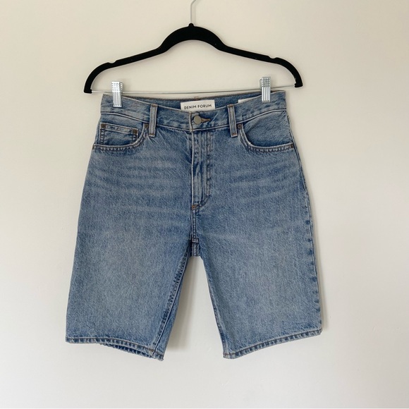 Denim Forum Pants - Denim Forum City Slim Short Mid Thigh Long Denim Shorts size 26